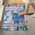 thumbnail image 2 of Yayeee Bath Rug for Bathroom Floor Non Slip Contour Fluffy Soft Absorbent Mat, 20"x24", Floral Window, 2 of 7