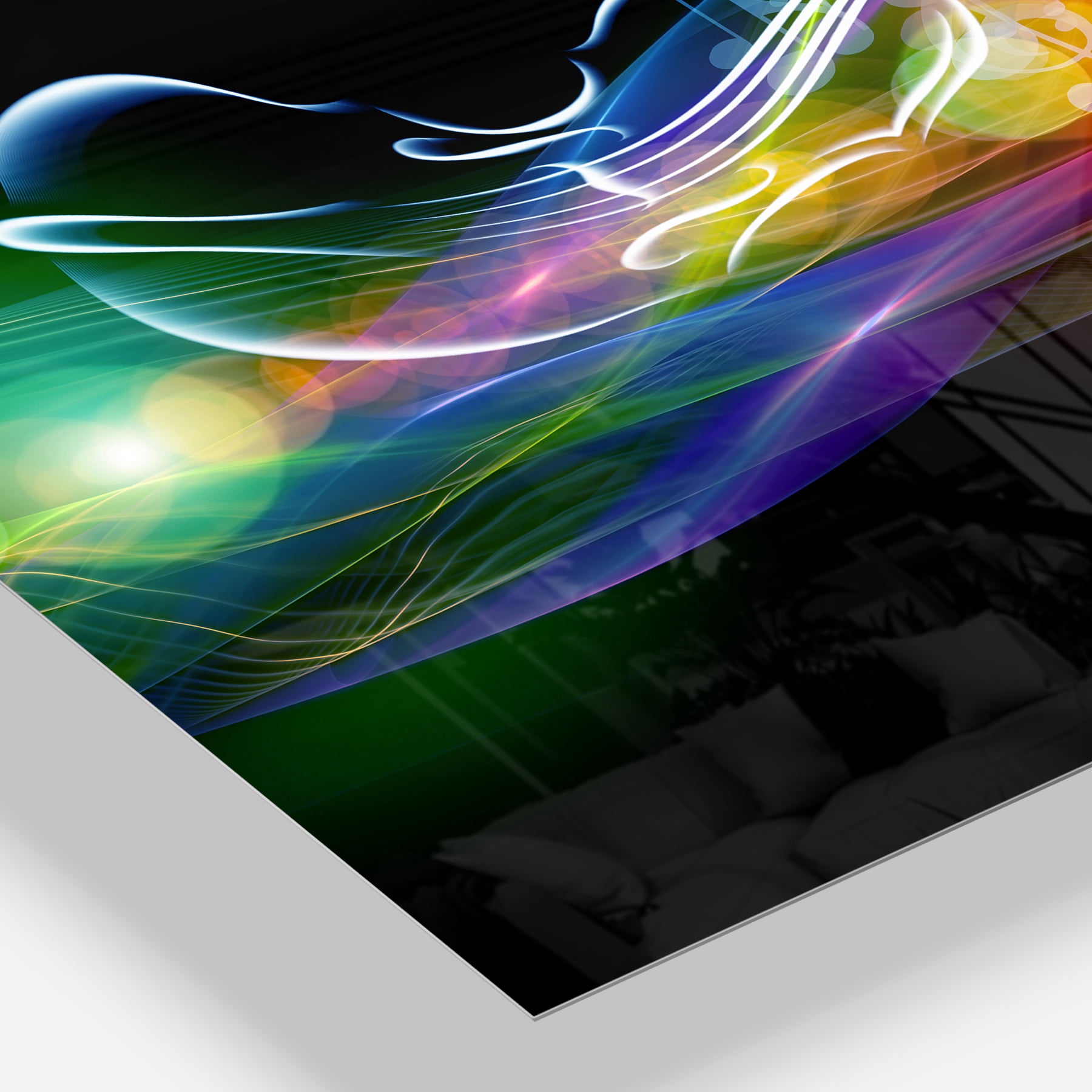 Waves of Music Fractal Design 28 in x 60 in Painting Art Prints, by Designart