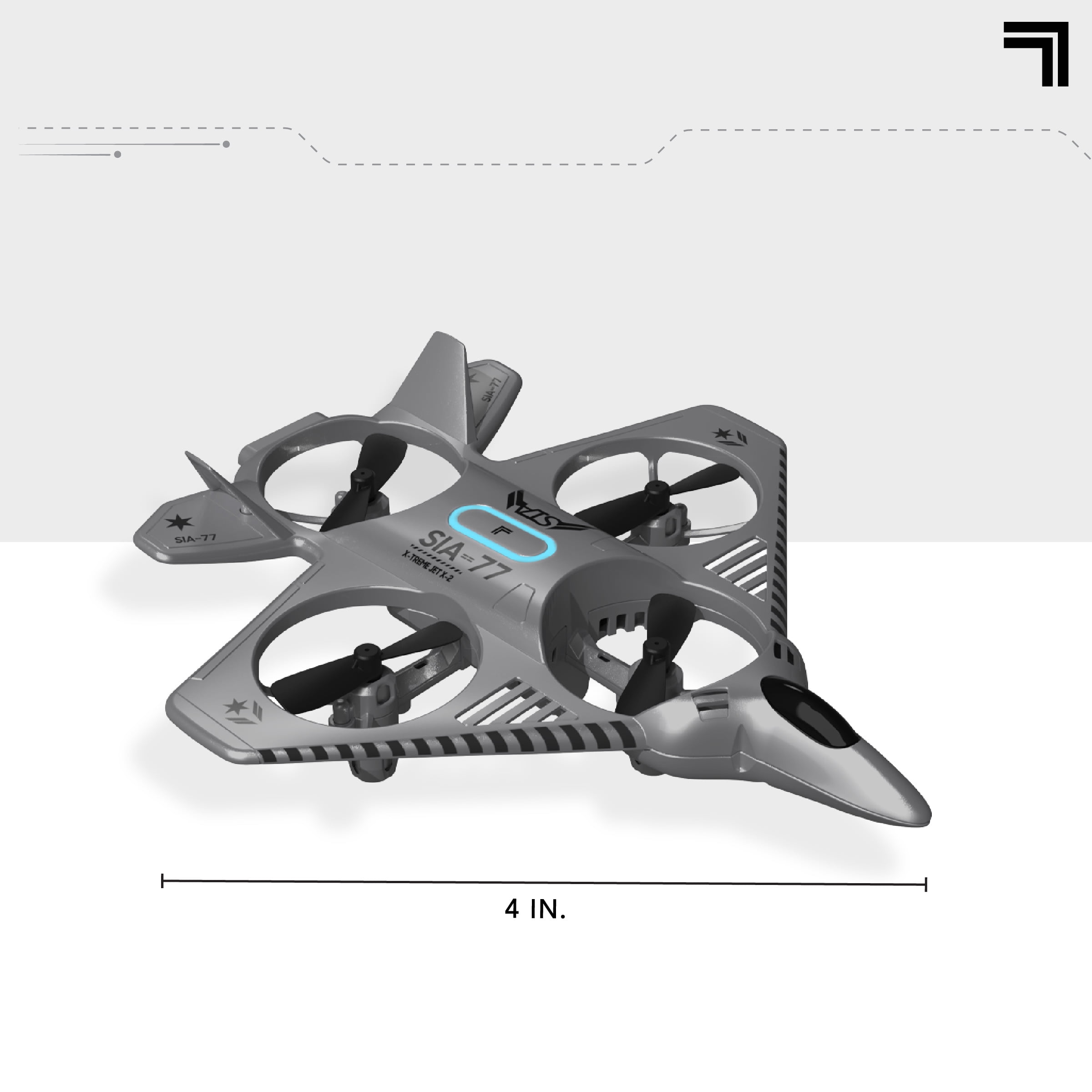 Sharper Image Extreme Jet High-Performance Remote Control Drone with 2.4 GHz Long Range Wireless Control, Grey