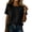 Black, variant on Staron Women's Linen Button-Down Shirt Casual V-Neck Short Sleeve Loose Blouse Top, Black M