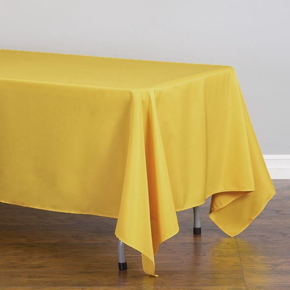 LinenTablecloth 70 x 120 in Rectangular Polyester Tablecloth Gold