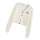 thumbnail image 4 of Camisa de punto para mujer, suelta, retro, de manga larga, con botones, suéter, abrigo de otoño, blanco Jumpingount AP001150-01B, 4 of 7