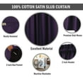 thumbnail image 3 of Vargottam Cotton Slub Purple Curtains 46 Inch Window Curtain 2-Panel Rod Pocket Living Room Drapes Curtain Set, 3 of 9