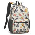 thumbnail image 2 of Schnauzer and Sunflowers Cream 17" School Backpacks for Teens,Waterproof Oxford Fabric,S-Shape Padded Straps for School,Travel,Hiking,Camping, 2 of 6