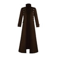 thumbnail image 2 of Hulanddfd Mens Coat Long Trench Coat, Stand Collar Zip Up Outerwear with Pockets, Casual Winter Top, 2 of 6
