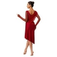 thumbnail image 2 of Zaldita Women's Latin Dance Tango Salsa Dress Long Sleeve Rumba Samba Dancewear Burgundy S, 2 of 7