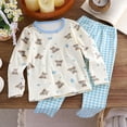 thumbnail image 2 of 2 Piece Pajama Set For Girls,Cotton Cartoon Pattern Sleepwear Pjs Set,6-12 Months 12-24 Months 2t 3t 4t 5t 6t 7t 8t 9t Children(Sky Blue,6-12 Months), 2 of 8