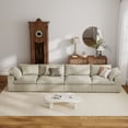 thumbnail image 4 of The Magic Home 157" Sofa Couch, Cloud Modular Sectional Sofa, Modern Linen Deep Comfy Couches for Living Room, Apartment, Office, Washable Replaceable Covers, 4 Seater Khaki Couch, 4 of 15