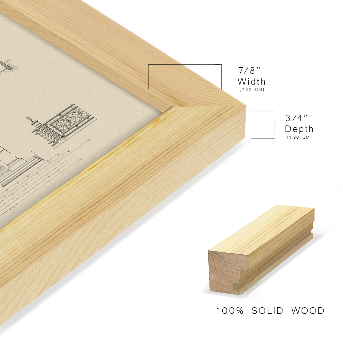 Estate and Plan II -Framed Print w/glass-Natural Wood