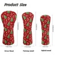 thumbnail image 7 of Yuyamidu Xmas Tree Golf Headcovers, Poinsettia Golf Head Covers for Hybrid Fairway Driver Christmas PU Leather Golf Head Protective Cover, Red, 7 of 7