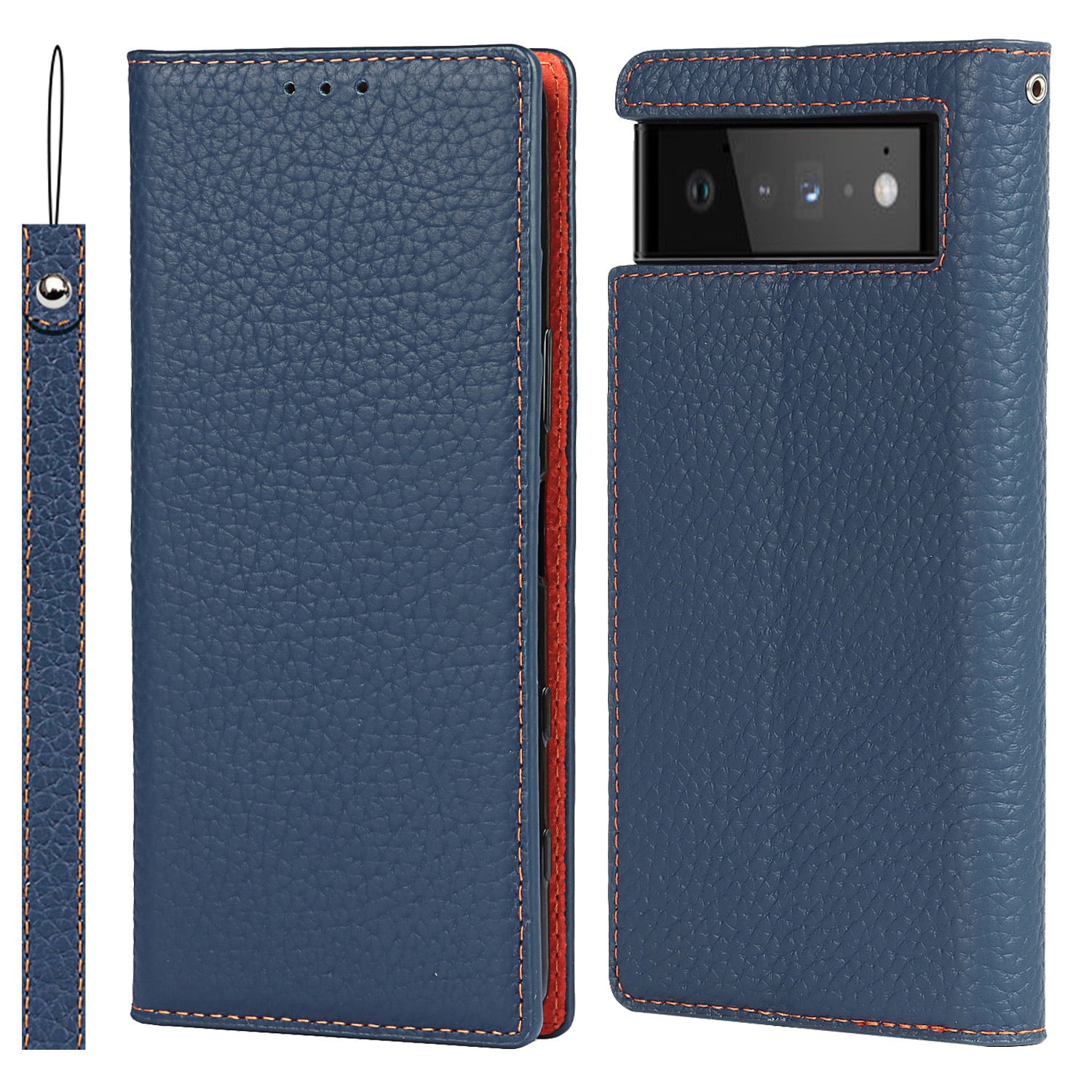 Genuine leather flip phone case for Google Pixel 9 Pro XL 9 pro 8A 7A 6A 6 XL 8pro stand wallet cover lanyard