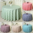 thumbnail image 3 of Round Tablecloth,Plaid Tablecloth With Lace,Polyester Table Cover For Hotel Restaurant Picnic Indoor And Outdoor Dining Garden Party-Black-300cm, 3 of 9