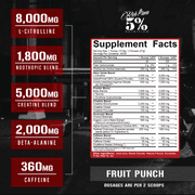 5% Nutrition Rich Piana Reloaded High Stim Pre-Workout | Ultra Energy, Focus, Pumps, Power & Endurance | Citrulline, HydroPrime Glycerol, Nitrosigine, Creatine, Choline, Huperzine A (Fruit Punch)