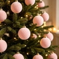 thumbnail image 2 of Bxaolu 6Pcs Velvet Christmas Ball Ornaments 2.4" Flocked Christmas Tree Hanging Ornaments Shatterproof Xmas Bulbs for Home Xmas Tree Party Decor (Pink), 2 of 8