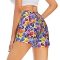 thumbnail image 3 of Sigee The Garden Tricolor Pansy Flower for Women's Athletic Shorts High Waisted Running Shorts Pocket Sporty Short Gym Elastic Workout ShortsLarge, 3 of 9