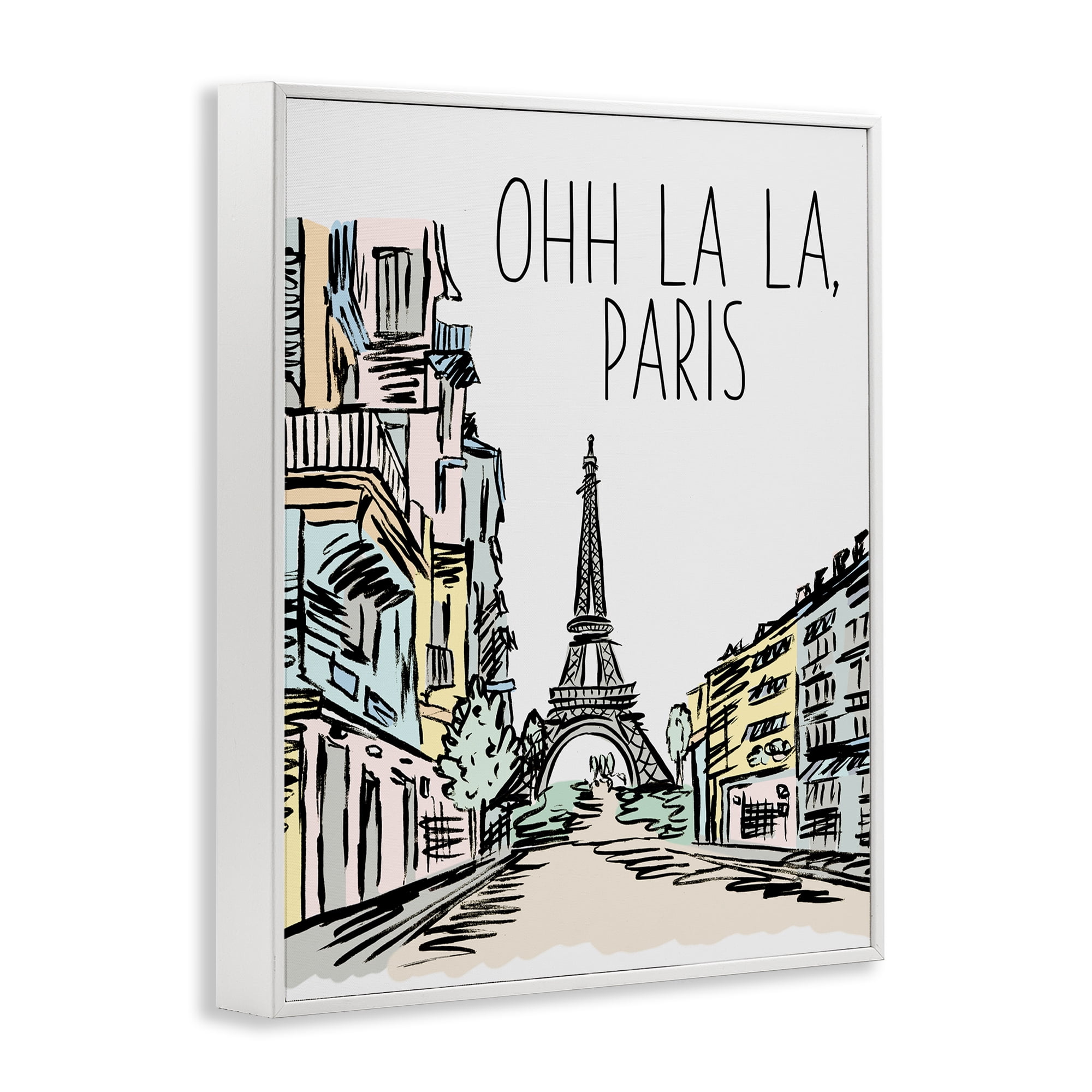 Stupell Industries Ohh La La Paris White Framed Giclee Art, design by Elizabeth Medley
