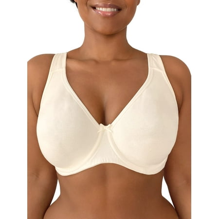 Fruit of the Loom Women's Plus Size Cotton Unlined Underwire Bra, Off  White, 46D 