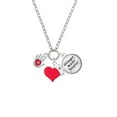 thumbnail image 2 of Delight Jewelry Silvertone Healing Hand - Red Heart Nurse Strong Zoe Necklace, 2 of 4