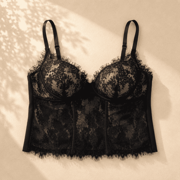 CantikHub Women's Lace Camisole with Built-In Wireless Bra, Molded Cups, Lightweight Layering Cam