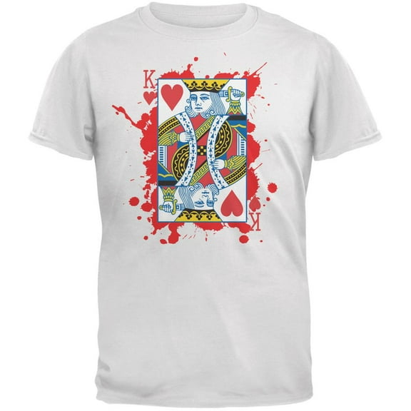 Suicide King of Hearts White Adult T-Shirt