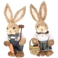 thumbnail image 2 of FRCOLOR Lightweight Woven Bunny Figurines, Assorted Color, Perfect for Home and Garden, 2Pcs, 2 of 6