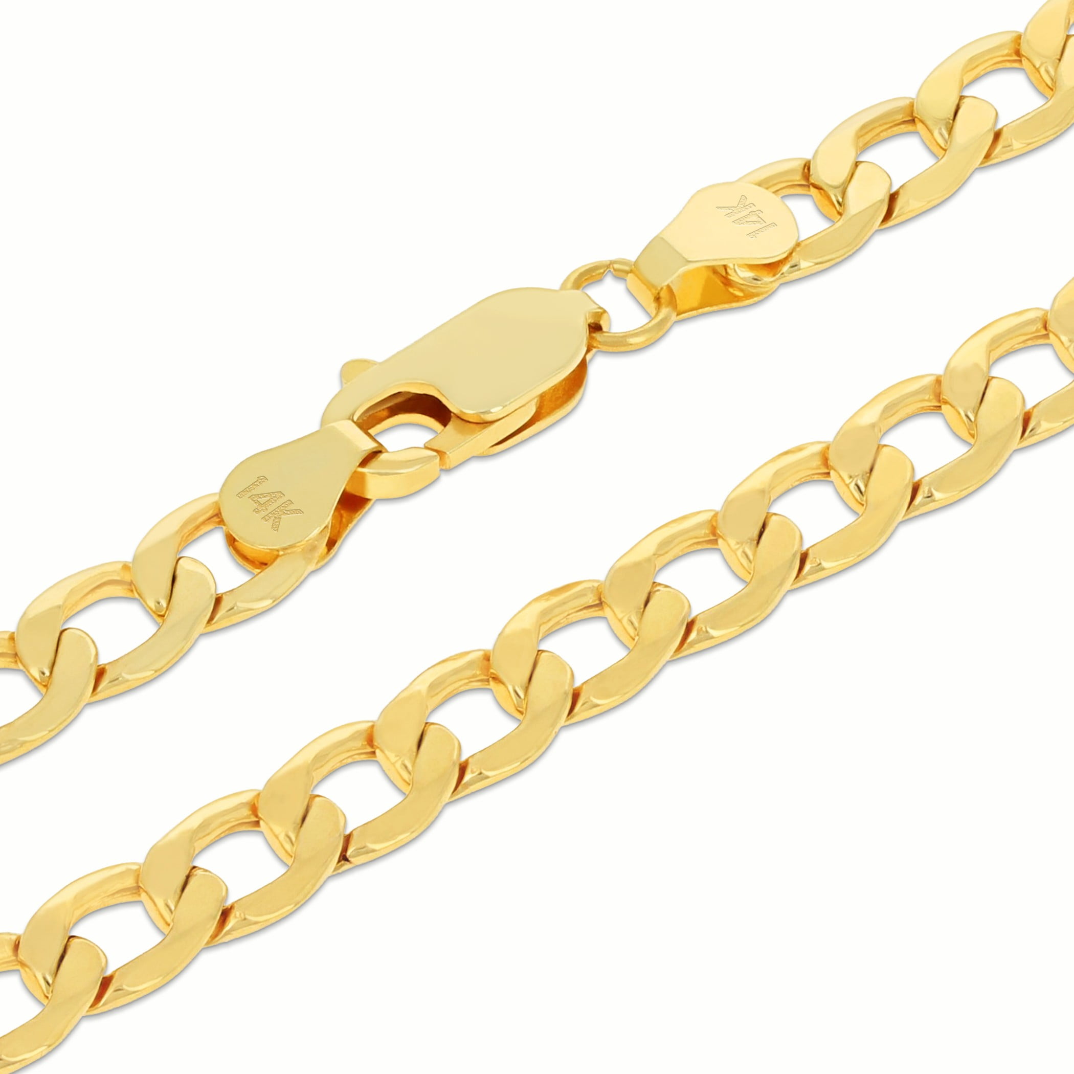 Nuragold 14k Real Yellow Gold Cuban Curb Link 5.5mm Chain Bracelet (7"-9") Italian Jewelry for Men & Women