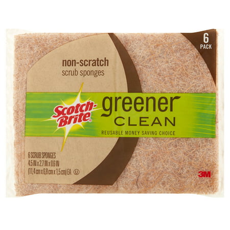 Scotch-Brite Greener Clean Non-Scratch Scrub Sponges, 6 count - Walmart.com