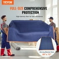 thumbnail image 2 of VEVOR Moving Blankets, 80" x 72", 35 lbs/dz Weight, 12 Packs, Professional Non-Woven & Recycled Cotton Packing Blanket, Heavy Duty Mover Pads for Protecting Furniture, Floors, Appliances, Blue/Orange, 2 of 9