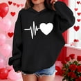 thumbnail image 4 of Kids Valentine Hoodies Long Sleeve Festival Print Pullover Tops Casual Loose Holiday Hooded Sweatshirts (7 Years, Black-J), 4 of 8
