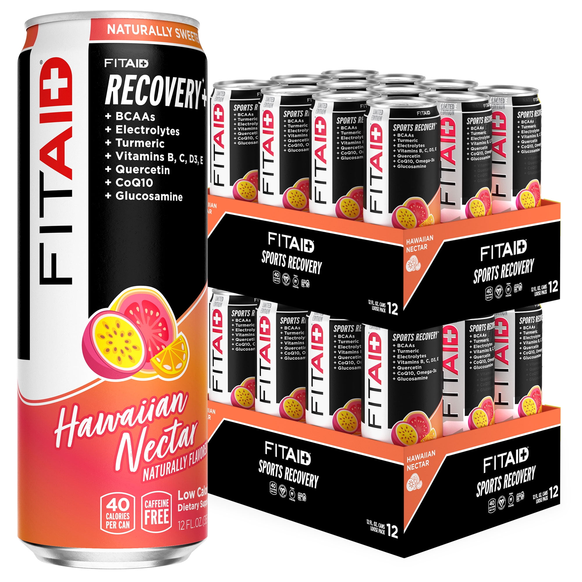 FITAID Recovery Drink, Citrus, BCAAs, Glucosamine, Electrolytes, Omega-3s, 12-oz. cans (Pack of 24) - Walmart.com FITAID Recovery Drink, Citrus, BCAAs, Glucosamine, Electrolytes, Omega-3s, 12-oz. cans (Pack of 24) - Walmart.com