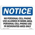 thumbnail image 1 of SignMission OS-NS-A-1824-L-14732 18 x 24 in. OSHA Notice Sign - No Personal Cell Phone Use Allowed in Work, 1 of 1
