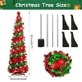 thumbnail image 2 of Árbol de Navidad XBA de 5 pies con 90 luces LED, 8 modos, oropel rojo/verde, 2 of 8