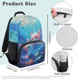thumbnail image 7 of Yuyamidu Blue Pink Axolotl School Backpack for Kids Boys Girls 10-12 Years Old Cute Secondary School Bag with Two Side Pockets, 7 of 7