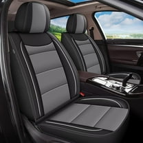 LAONNVIR Car Seat Covers 2 Front Set Fit for Toyota Prius 2003-2015 Leather Seat Covers Waterproof Seat Protectors Automotive Seat Cushion with Airbag Compatible (2 Seats,Black&Grey)