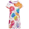 thumbnail image 3 of Candy Pattern Rainbow Lollipop Dress Fashion Beach Short Sleeve Dresses Female Party Printed Sundress, 3 of 7