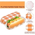 thumbnail image 4 of 200 Pcs Paper Hot Dog Trays,5.5 Inch Fluted Hot Dog Wrapper Holder for To Go Hot Dogs,Snacks,Rectangular Food Trays for Takeout, Concessions Stands,Disposable Hot Dog Wrappers,Orange, 4 of 8