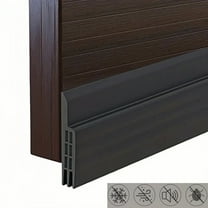 2 Pack Door Draft Stopper for Bottom of Door - 2"W x 78"L Under Door Sweep, Blocks Cold Air, Noise, Light & Bugs - for Exterior/Interior Doors, Weather Stripping Seal (Black)