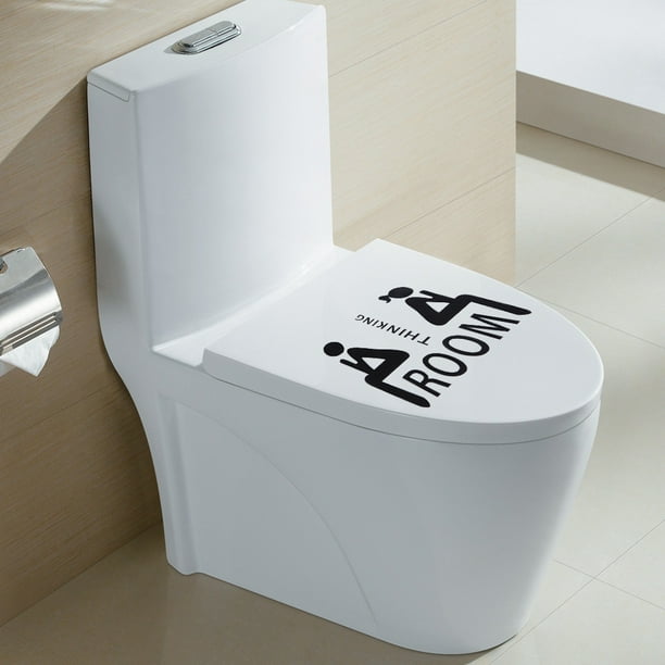 Jinnoda Salle de Pensée Toilette Pâte Wc Porte Signe Amovible Toilette  Stickers Muraux 