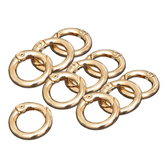 10Pcs Round Spring Snap Hooks Buckle Metal DIY Carabiner Circle Clip for Camping Aureate 20mm