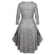 thumbnail image 3 of Vestido Midi de Talla Grande con Anillo de Space Dye Rosegal  Vestidos casuales de talla grande, 3 of 5