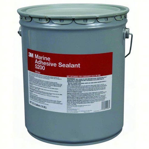 3Mâ„¢ Marine Adhesive Sealant 5200, PN21463, White, 5 Gallon (Pail), Drum (Case of 1) SKU 7010325698