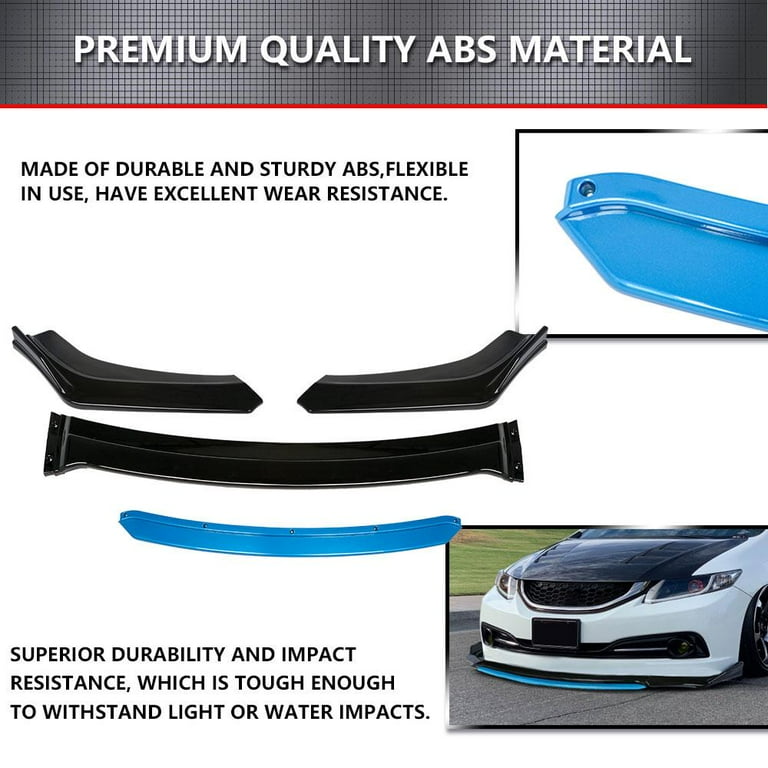 NINTE Front Bumper Lip Spoiler For 2021-2022 Honda Accord - Gloss Black ABS Body Kit