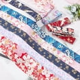 thumbnail image 5 of 1 Set 12 Colors 12 Yards Floral Cotton Ribbon Japanese Kimono Style Single Printed 1-1/2 inch Width Trimming Fabric for DIY Handmade Sewing Crafts Hair Bow Headwear Gift Wrapping Accessories, 5 of 7