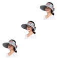 thumbnail image 1 of Sonducket Sombrero de mujer de lino y algodón, reemplazo decorativo a prueba de sol, a prueba de viento, transpirable, plegable, para el sol, Type1 NO1, 1 of 6