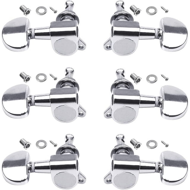 6PCS 3L3R Acoustic Guitar Tuning Pegs Machine Head Tuners, Knobs Tuning Keys, Wear-Resistant, Guitar String Tuning Pegs Machine, Enclosed Locking Tuners for Electric or Acoustic Guitar