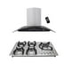thumbnail image 1 of Combo parrilla SUPRA 5 quemadores en Acero 5Q-EA con campana Cristal Curvo CC-90-AC para pared, 1 of 5