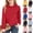 Red #892, variant on Girls' Long Sleeve Pique Polo Shirt, Classic Collar School Uniform Top, Ribbed Cuffs Relaxed Fit, 100