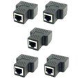 thumbnail image 1 of 5 Pcs/ensemble 2 Voies CAT6 RJ45 2 Voies RJ45 Coupleur Coupleur en Ligne Câble Ethernet Rallonge Adaptateur Connecteur 8P8C, 1 of 6