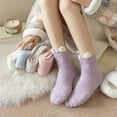 thumbnail image 4 of MZXELPRJD No Show Socks Womens Fuzzy Socks Ear Design Tube Socks Cute Animal Socks Fluffy Soft Winter Warm Socks Christmas Easter Giftsfor Women, Socks Womens Size 9-11 Purple, 4 of 6