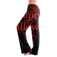 thumbnail image 3 of IYYVV Halloween Pajamas Cute Pumpkin Ghost Drawstring Palazzo Cozy Comfortable Pj Pants Halloween Sleepwear 2026 Deep Red S, 3 of 6